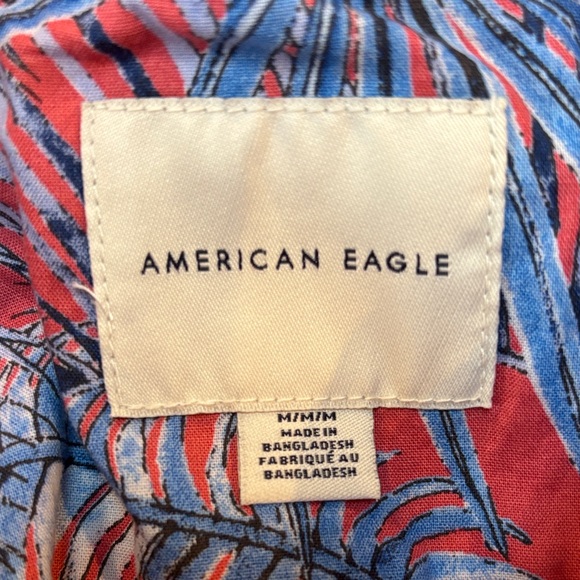 Tropical Red and Blue Men's Shirt, M, NWOT - Picture 3 of 4